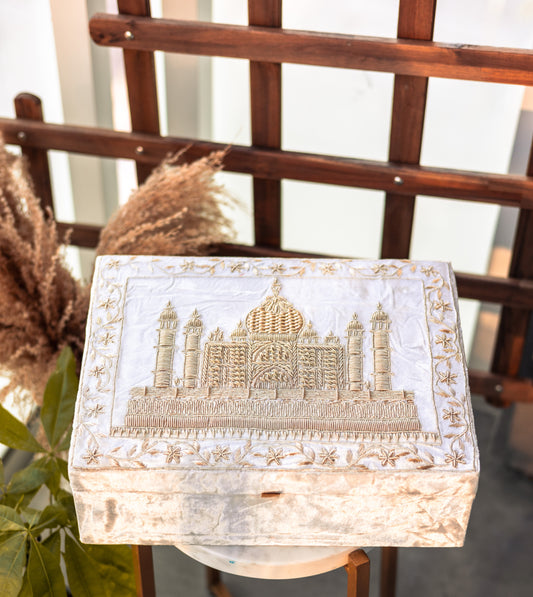 Taj Mahal Trousseau Box- White