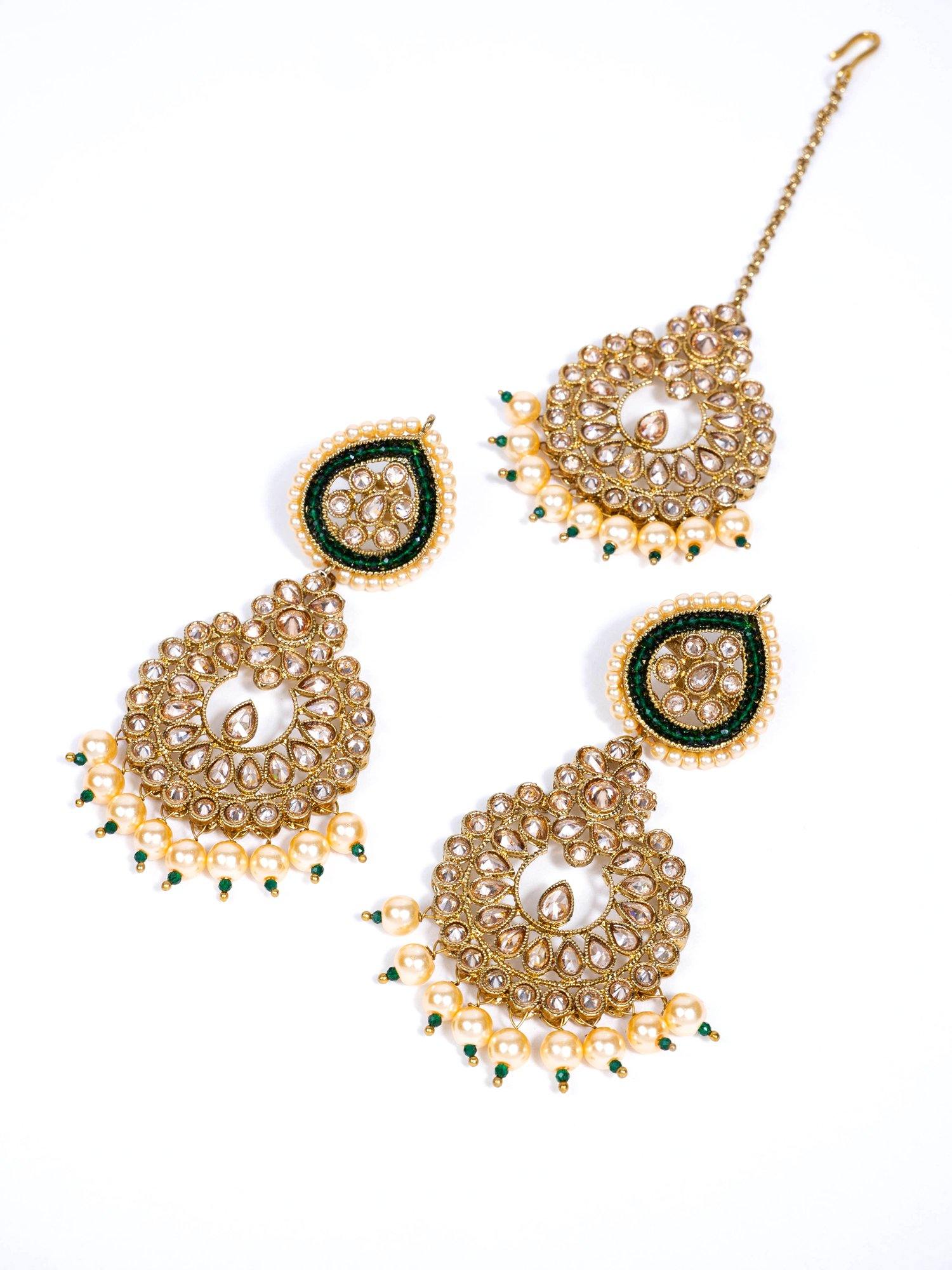 Heer Latkan Green Necklace Set - Noor Zaara