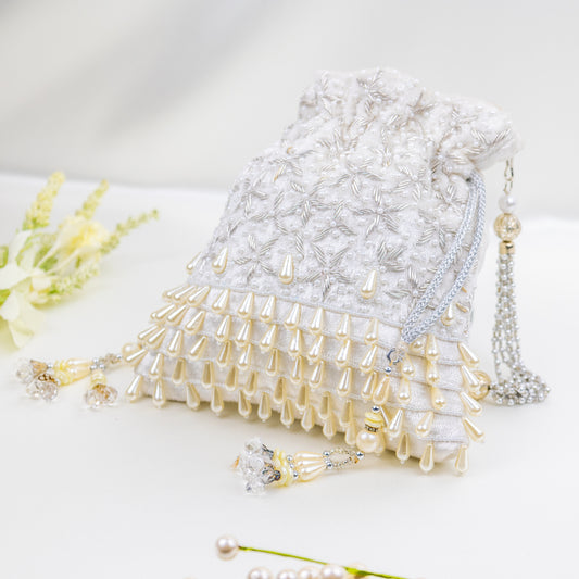 White Pearl Potli