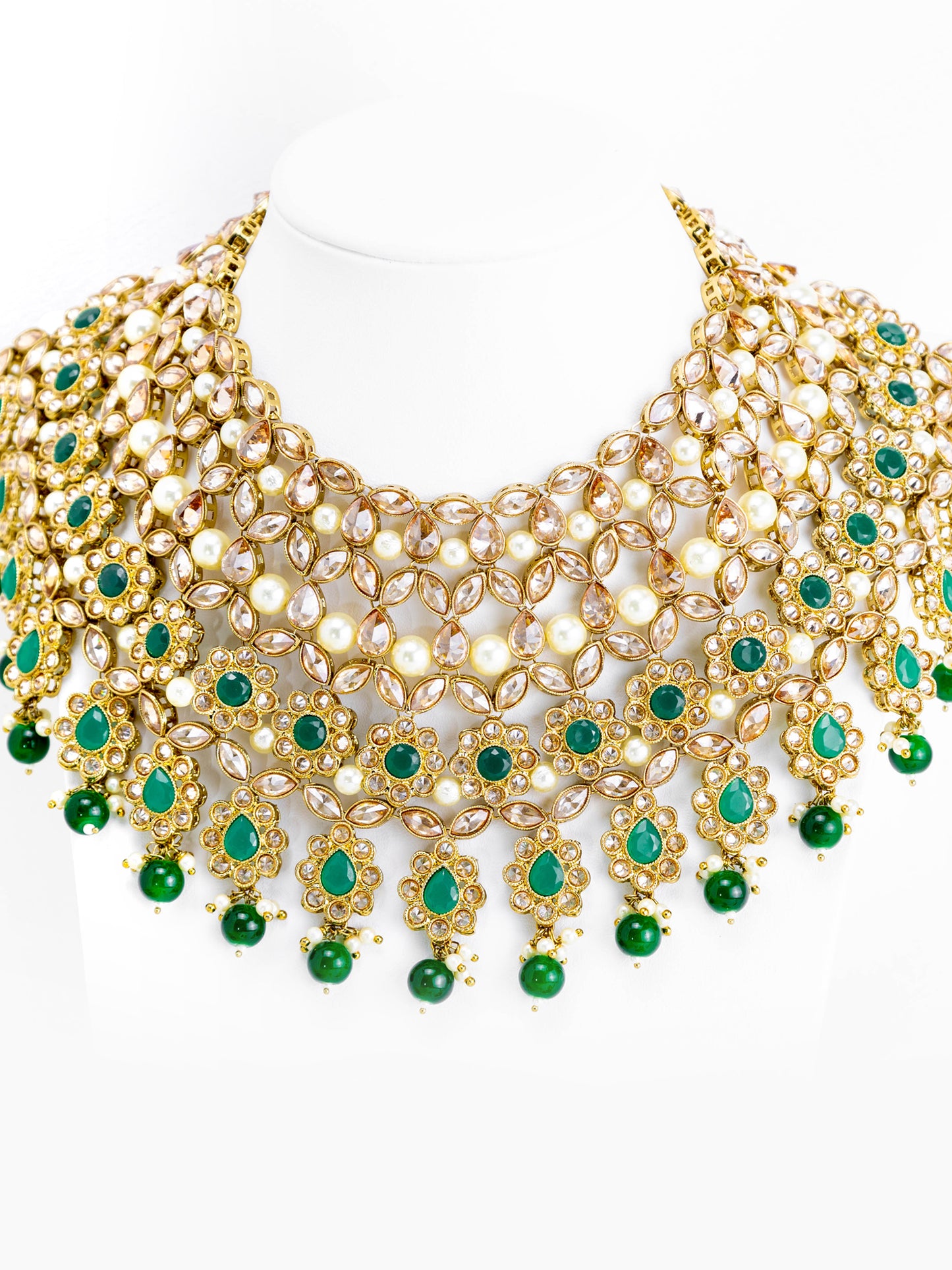 Green Pearl Necklace Set