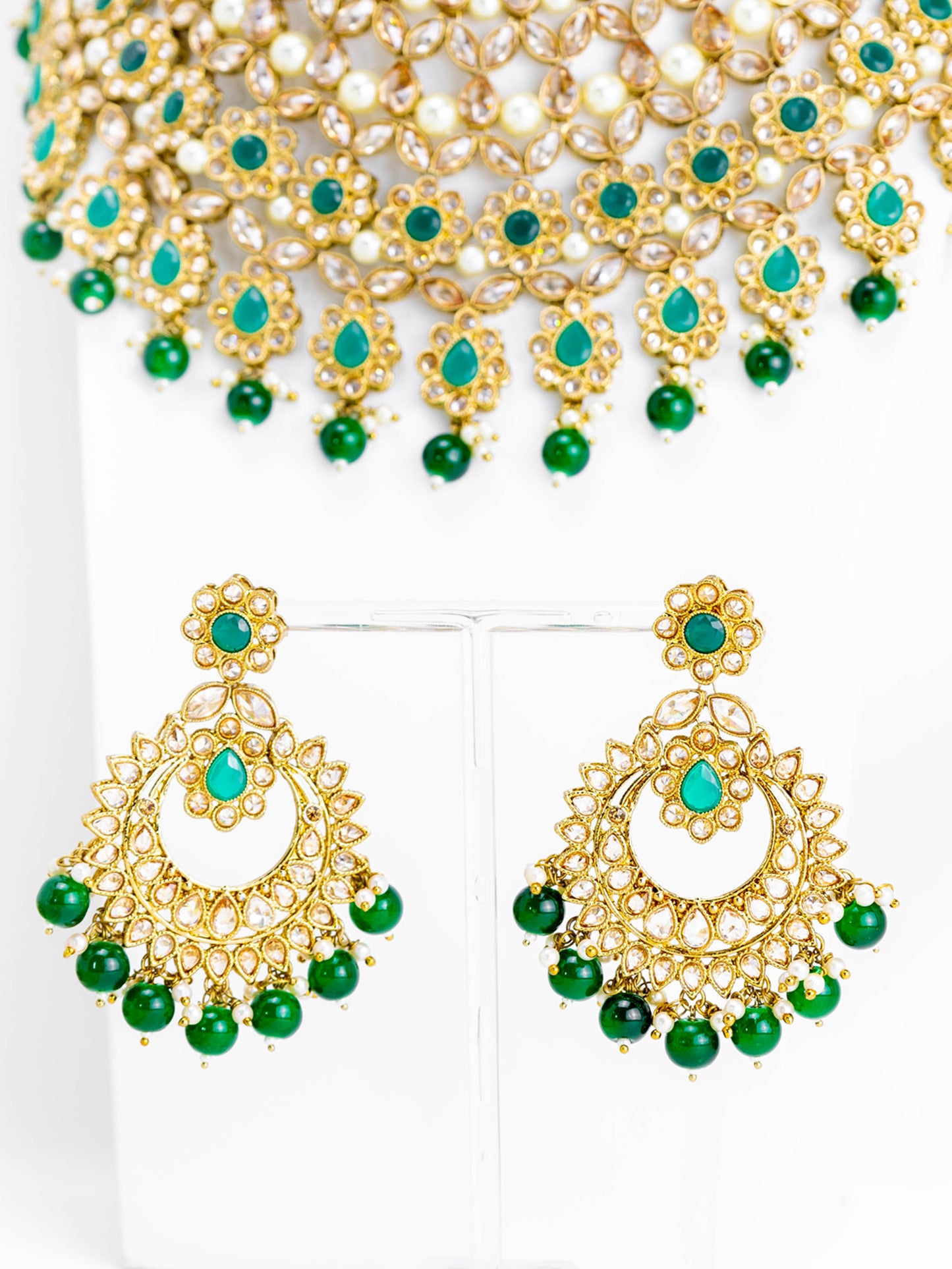 Green Pearl Necklace Set