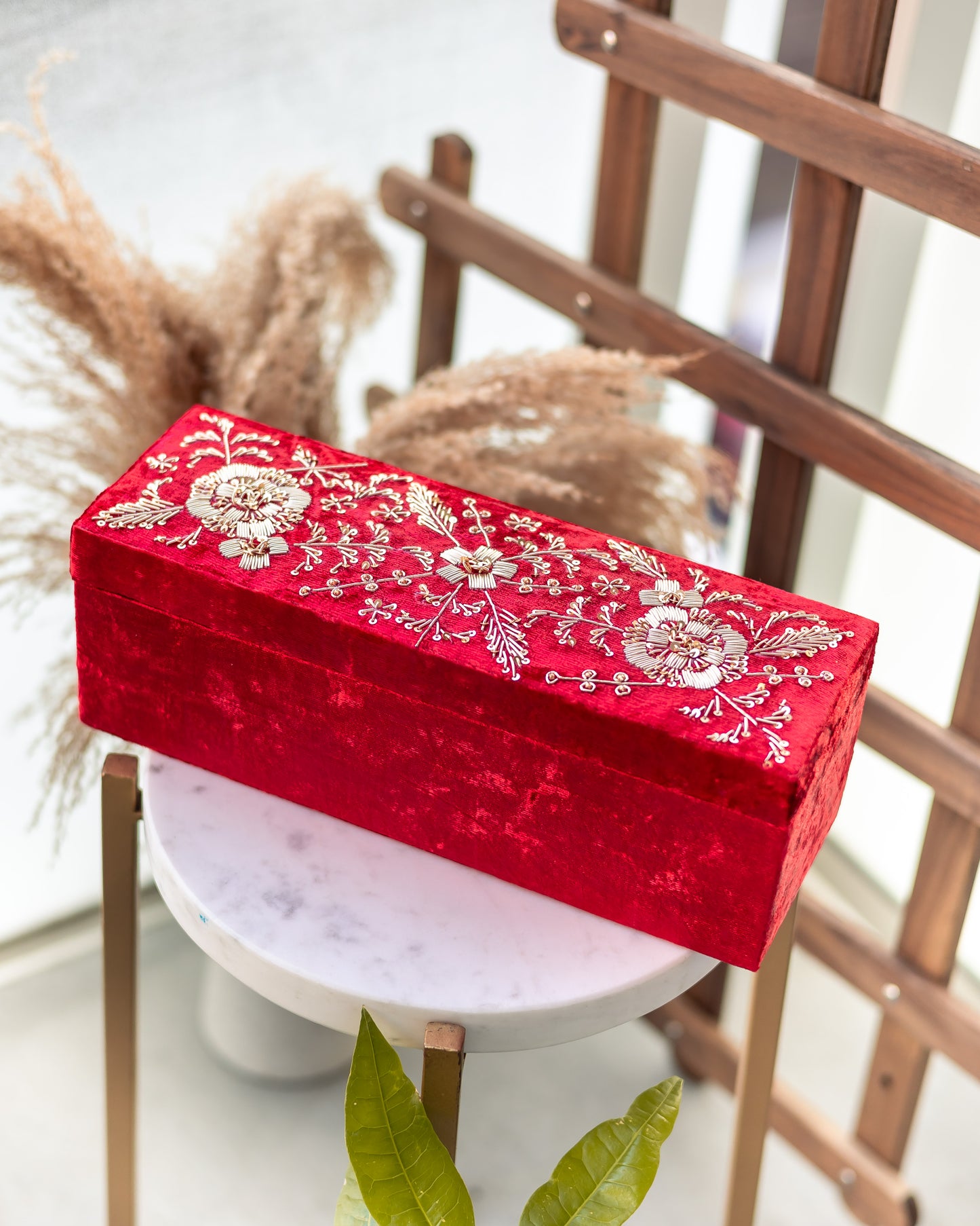 Regal Red Velvet Bangle Box