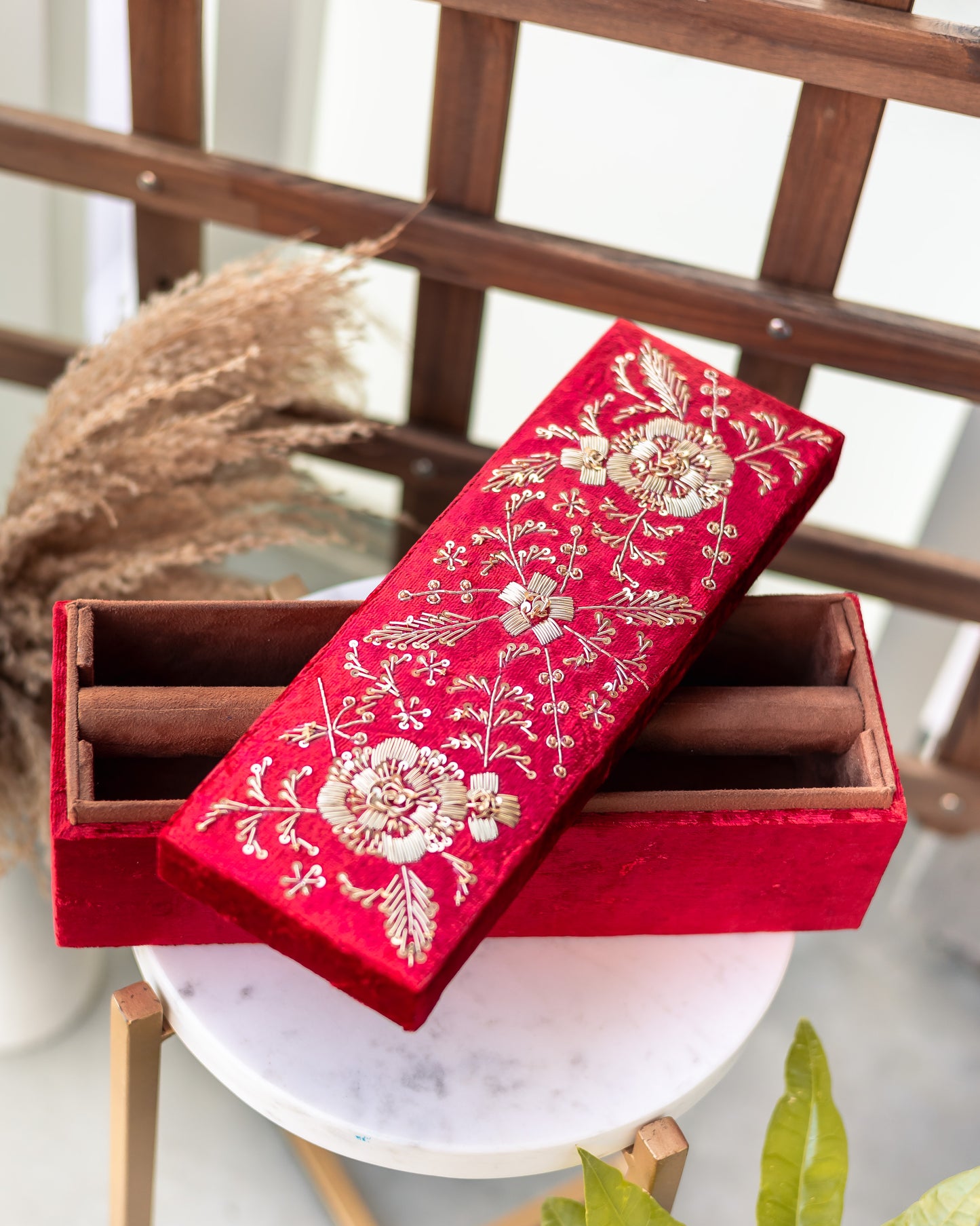 Regal Red Velvet Bangle Box