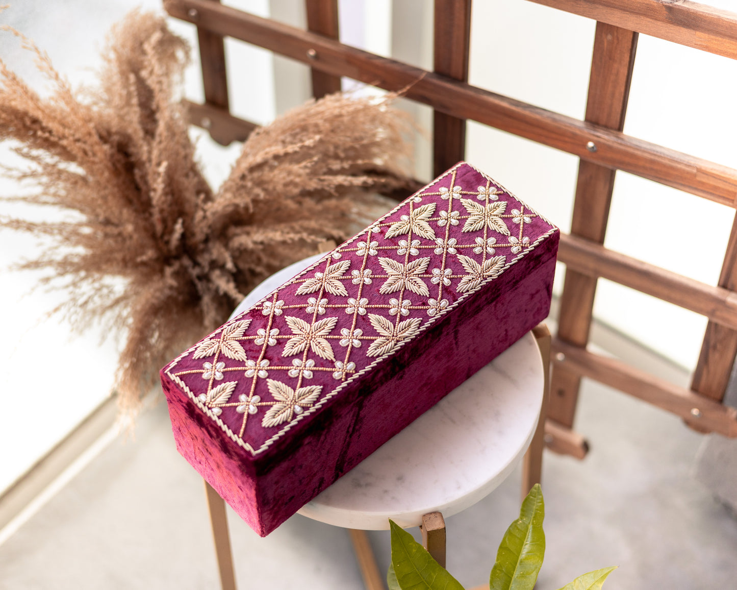 Royal Crimson Velvet Bangle Box