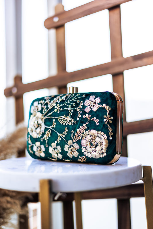 Valentine Verde Clutch