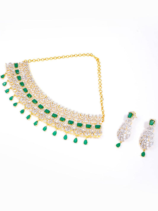 Diamondesque Zirc Choker Set - Noor Zaara