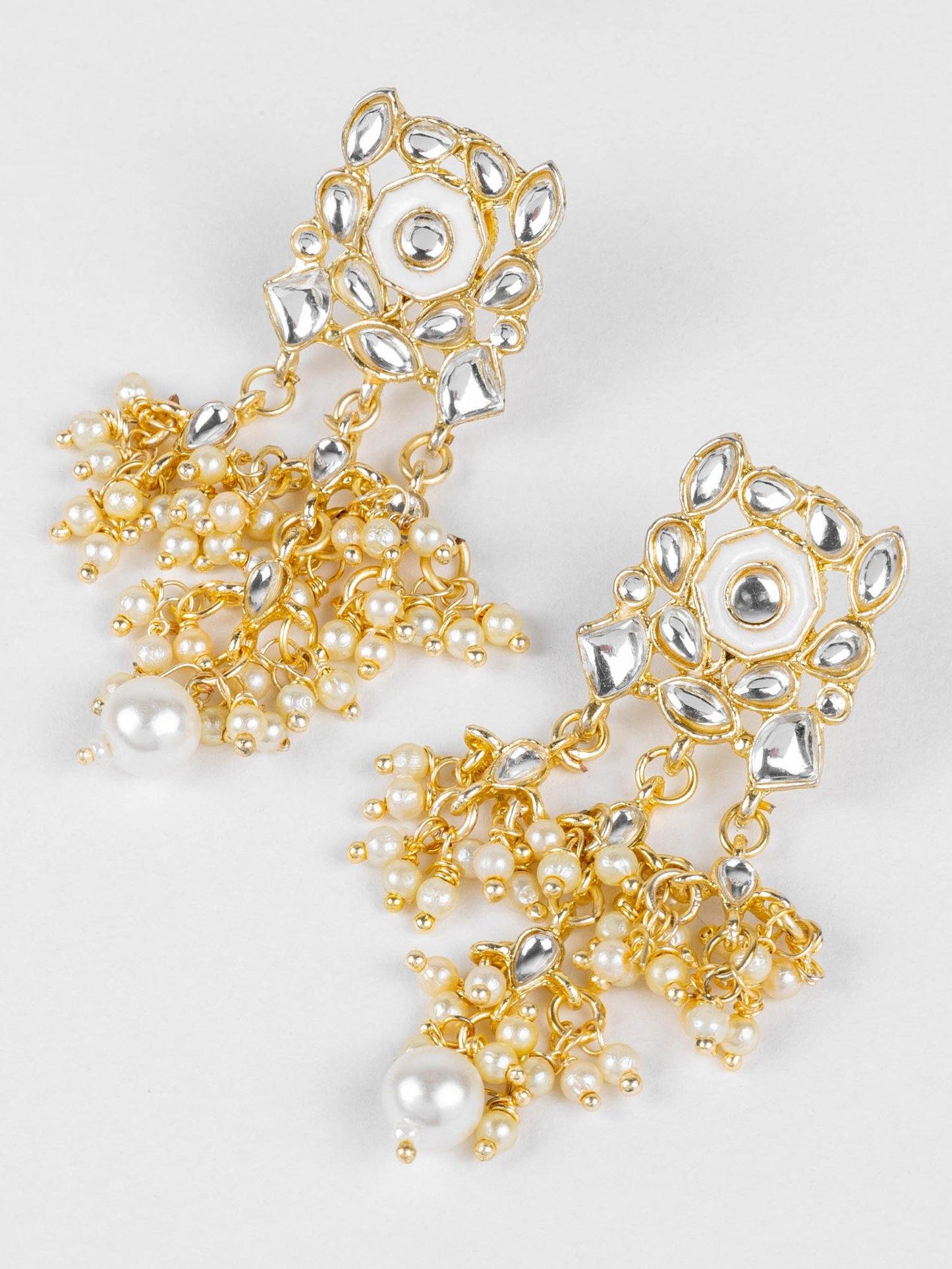 Golden White Meenakari & Kundan Choker Set - Noor Zaara
