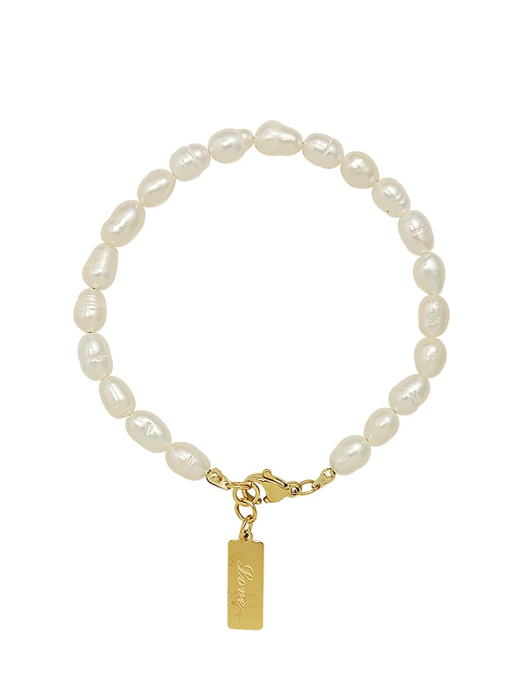 Freshwater Pearl Love Bracelet