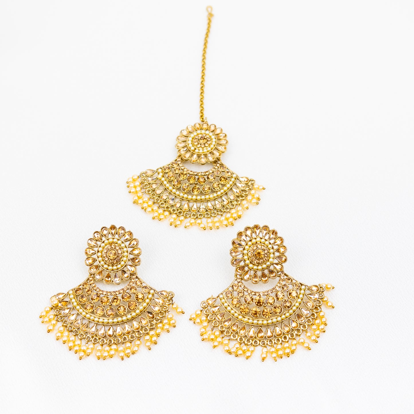 Chandelier Earrings with Tikka