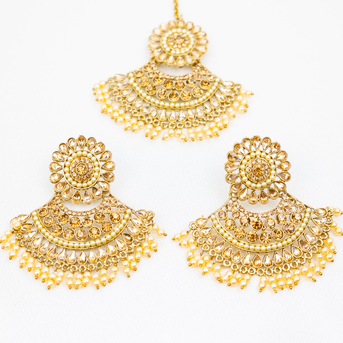 Chandelier Earrings with Tikka