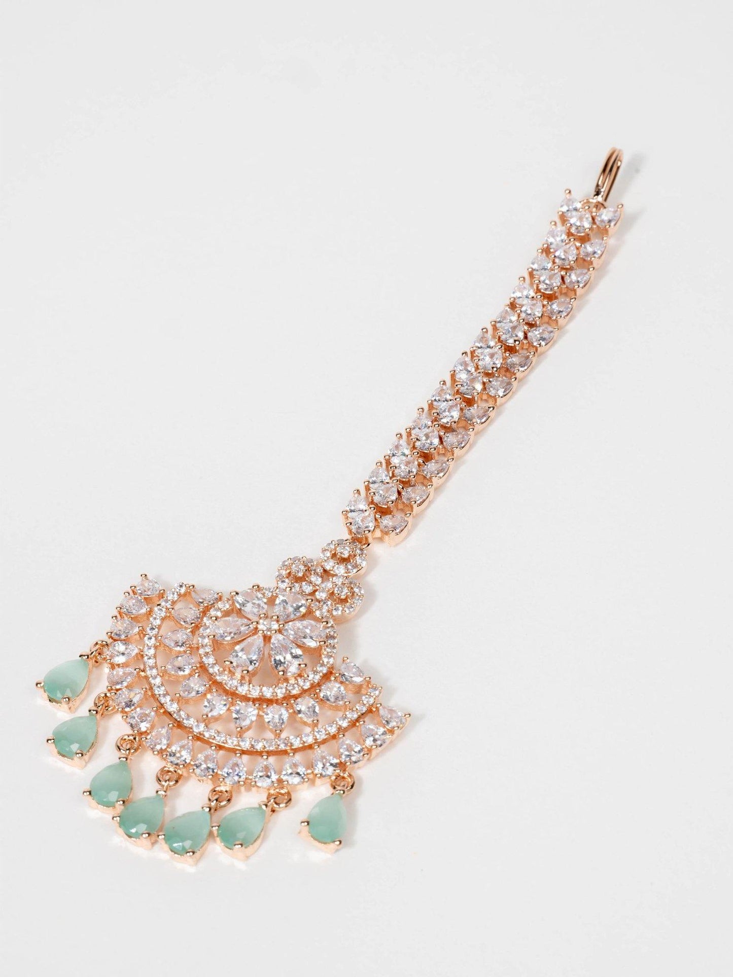 Teal Rose Gold Tikka - Noor Zaara
