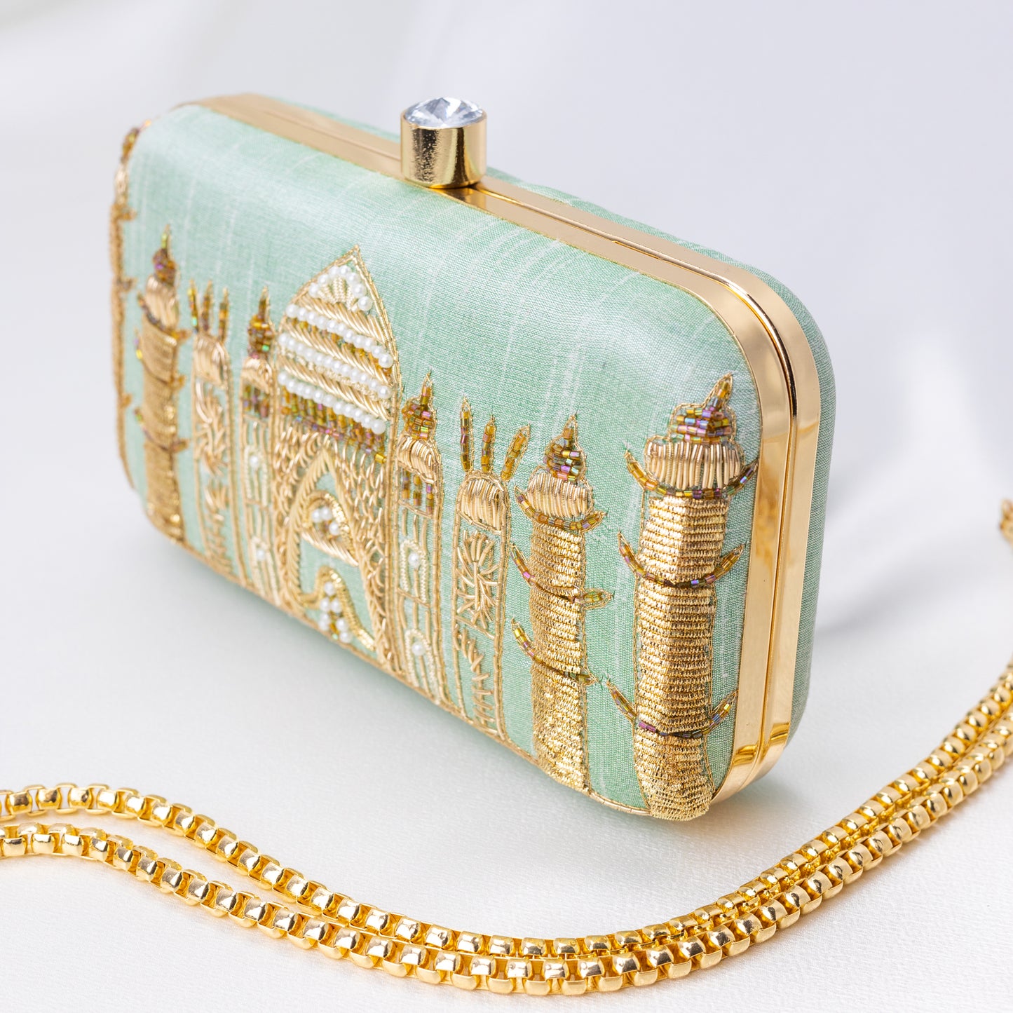 Taj Mahal Teal Clutch