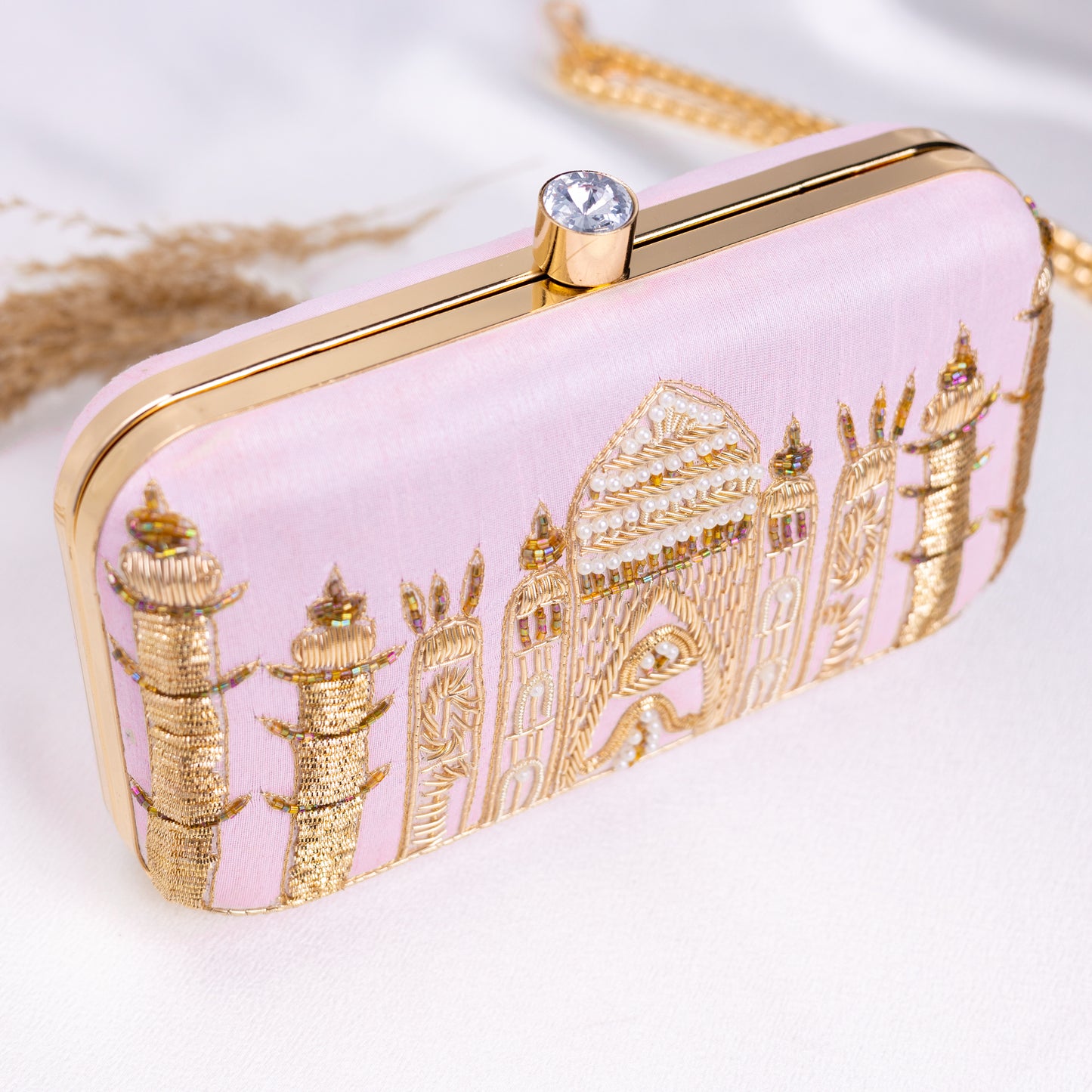 Taj Mahal Pink Clutch