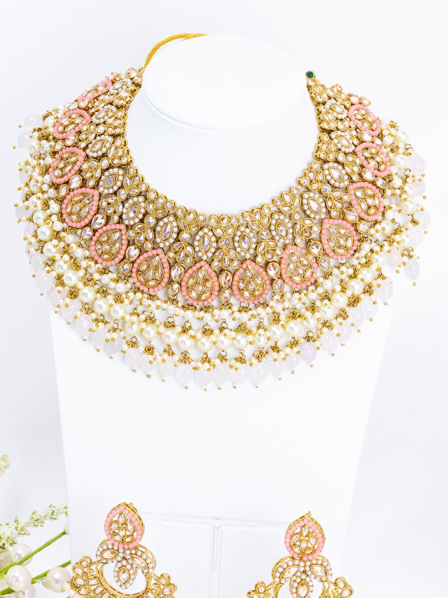 Meera Pearl Pink Necklace Set