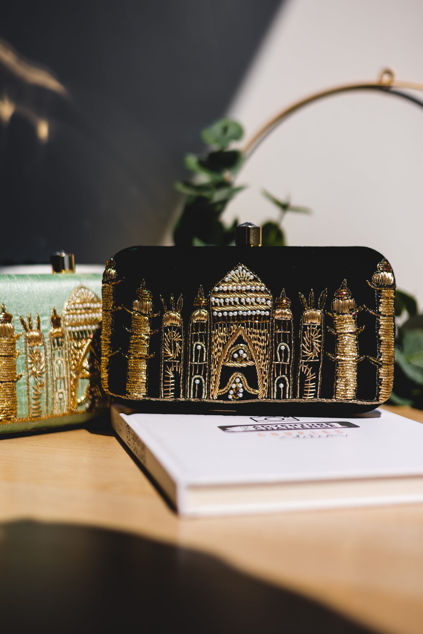 Taj Mahal Green Clutch