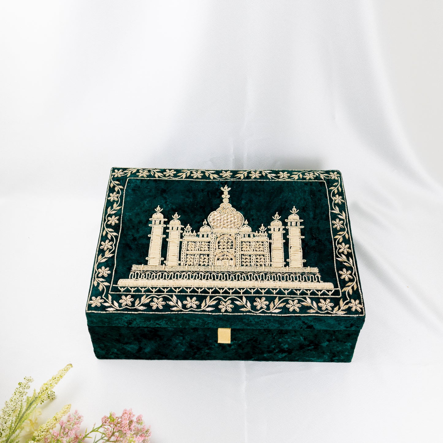 Regal Emerald Taj Mahal Jewelry Box