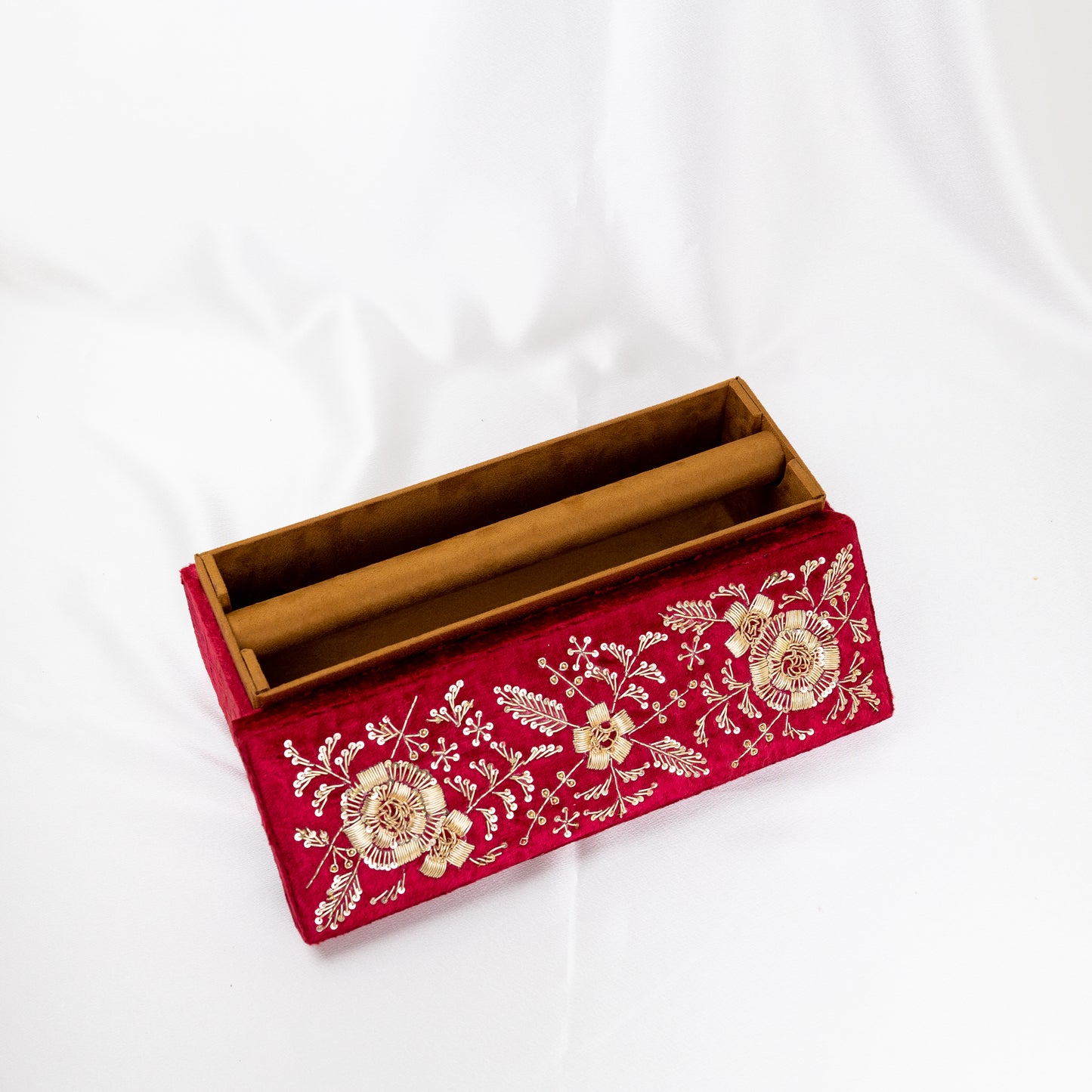 Regal Maroon Velvet Bangle Box