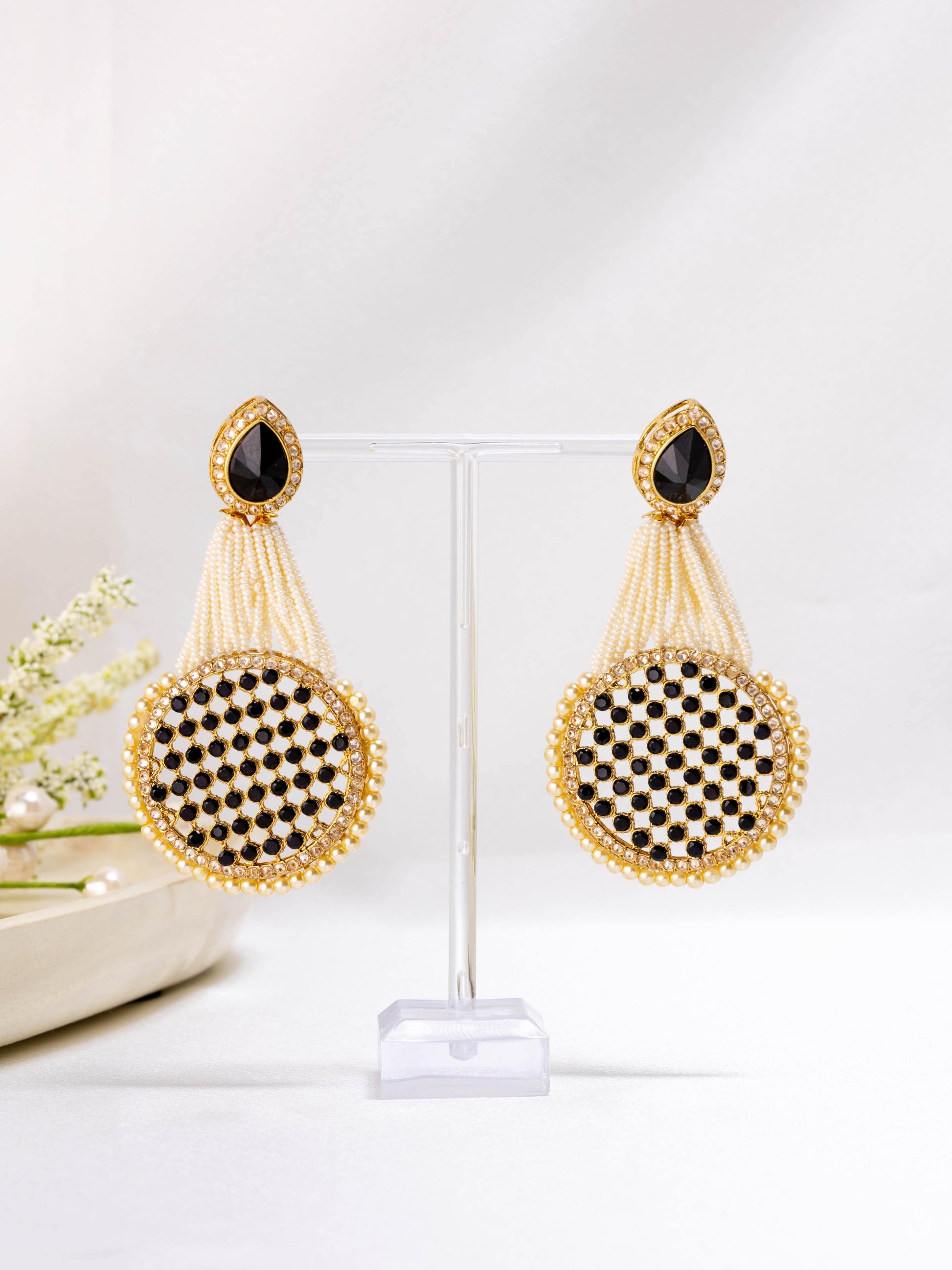 Black Gem Earrings - Noor Zaara