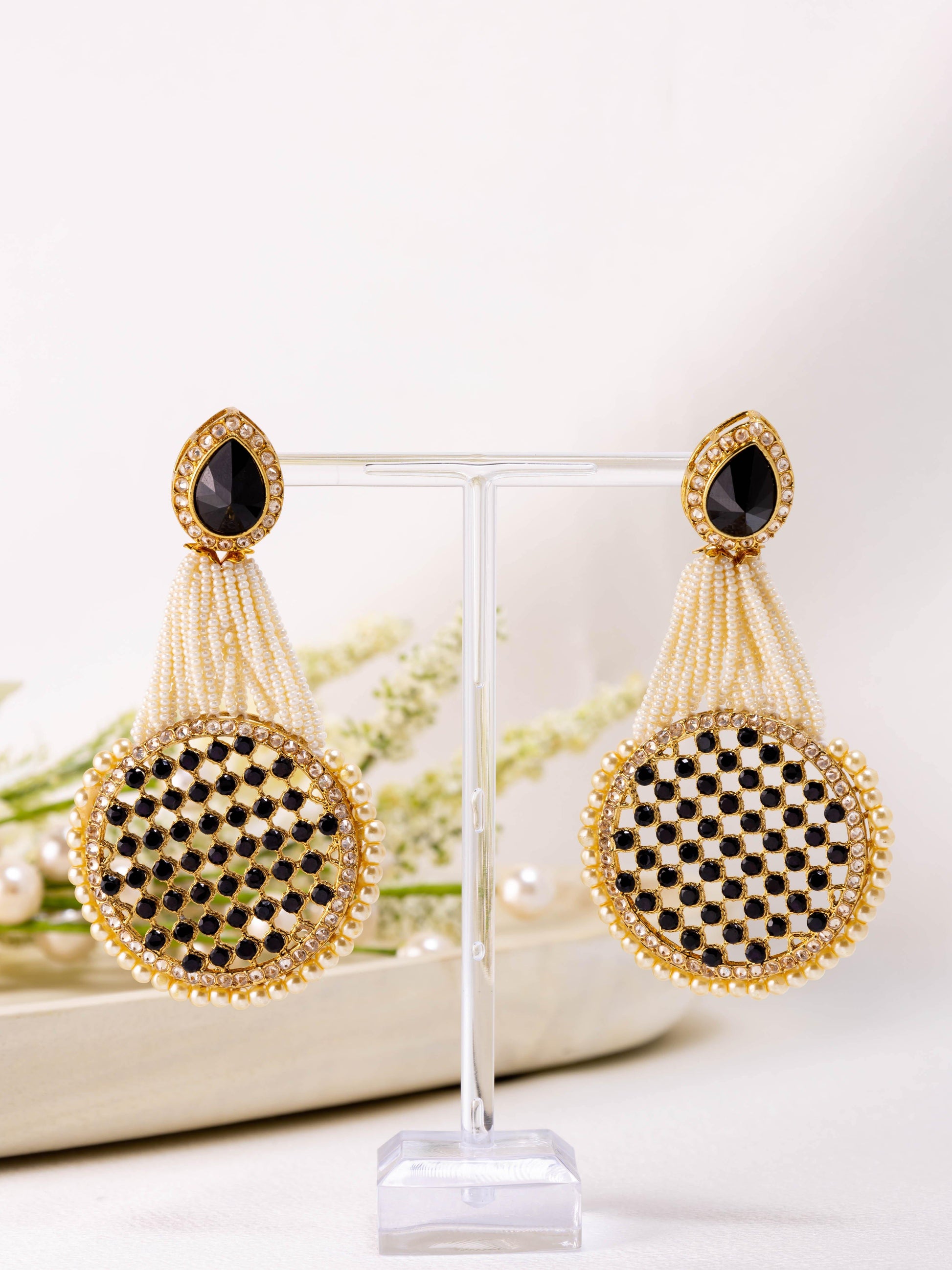 Black Gem Earrings - Noor Zaara